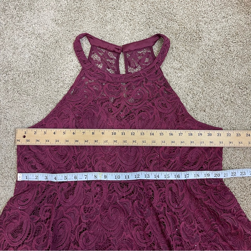 Torrid Plus Size 20 Mini Halter Burgundy Dress Skater - Picture 10 of 12